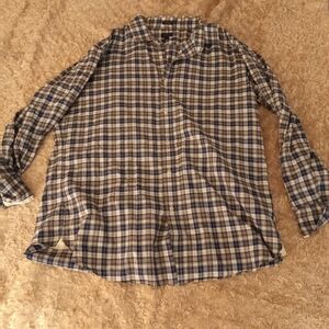 J. Crew Blue and White Casual Button Down Shirt